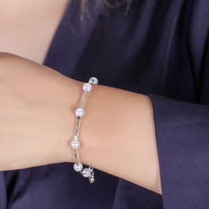 دستبند مروارید با زنجیر ونیزی