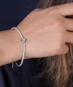 دستبند تیسی تک نگین گرد