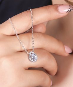 گردنبند تک نگین اشکی