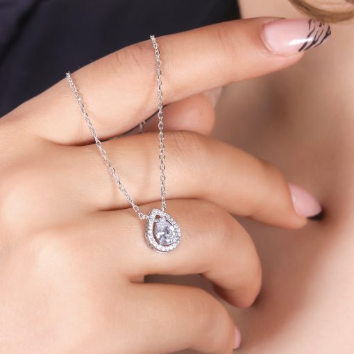 گردنبند تک نگین اشکی