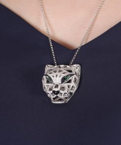 گردنبند پنتر سه بعدی باچشم سبز