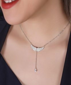 گردنبند بال فرشته باآویز اشک