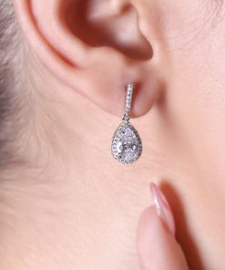 گوشواره تک نگین بیضی