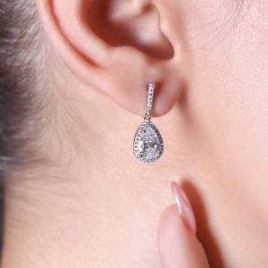 گوشواره تک نگین بیضی