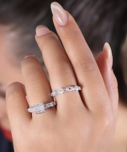 حلقه و پشت حلقه امرالدکات با رکاب فلاور