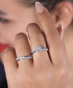 حلقه و پشت حلقه امرالدکات ساده و نگیندار