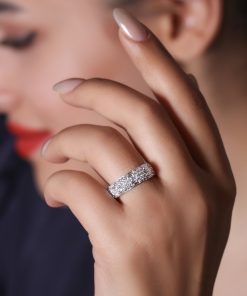 حلقه نگین باگت با ترکیب زیرکونیا