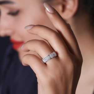 حلقه نگین باگت با ترکیب زیرکونیا