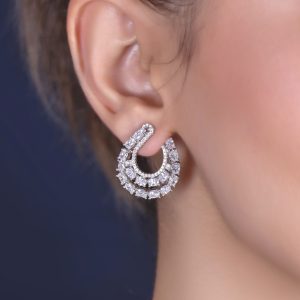 گوشواره حلزونی طرح جواهر