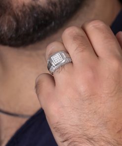 انگشتر مردانه فول نگین دورتراش