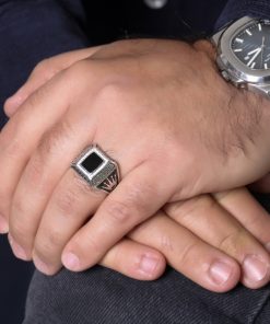 انگشتر مردانه با سنگ انیکس ورکاب رولکسی