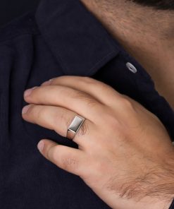 انگشتر مردانه صفحه تخت ساده ظریف