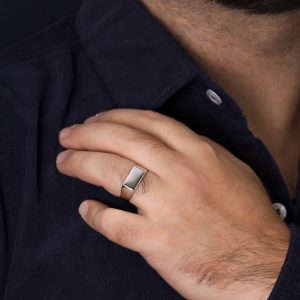 انگشتر مردانه صفحه تخت ساده ظریف