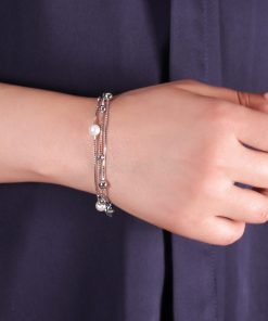 دستبند چند لاین گوی و مروارید