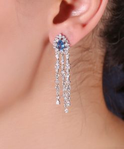 گوشواره طرح جواهر آبی