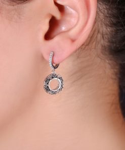 گوشواره حلقه ای اویز دایره توری