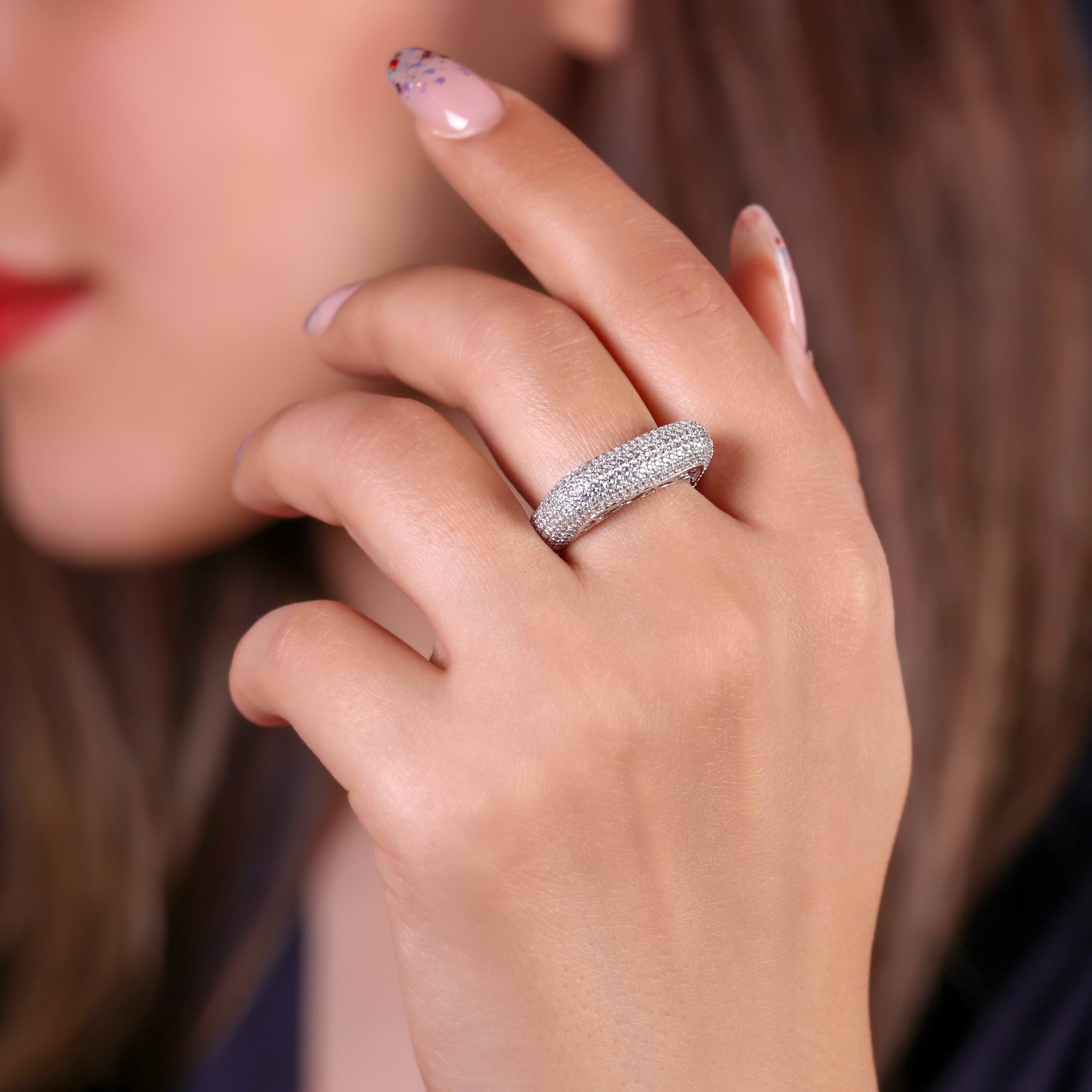 حلقه مکعبی فول نگین