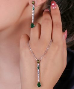 نیمست آویز زمردی
